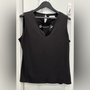 Calvin Klein Black V-Neck Blouse